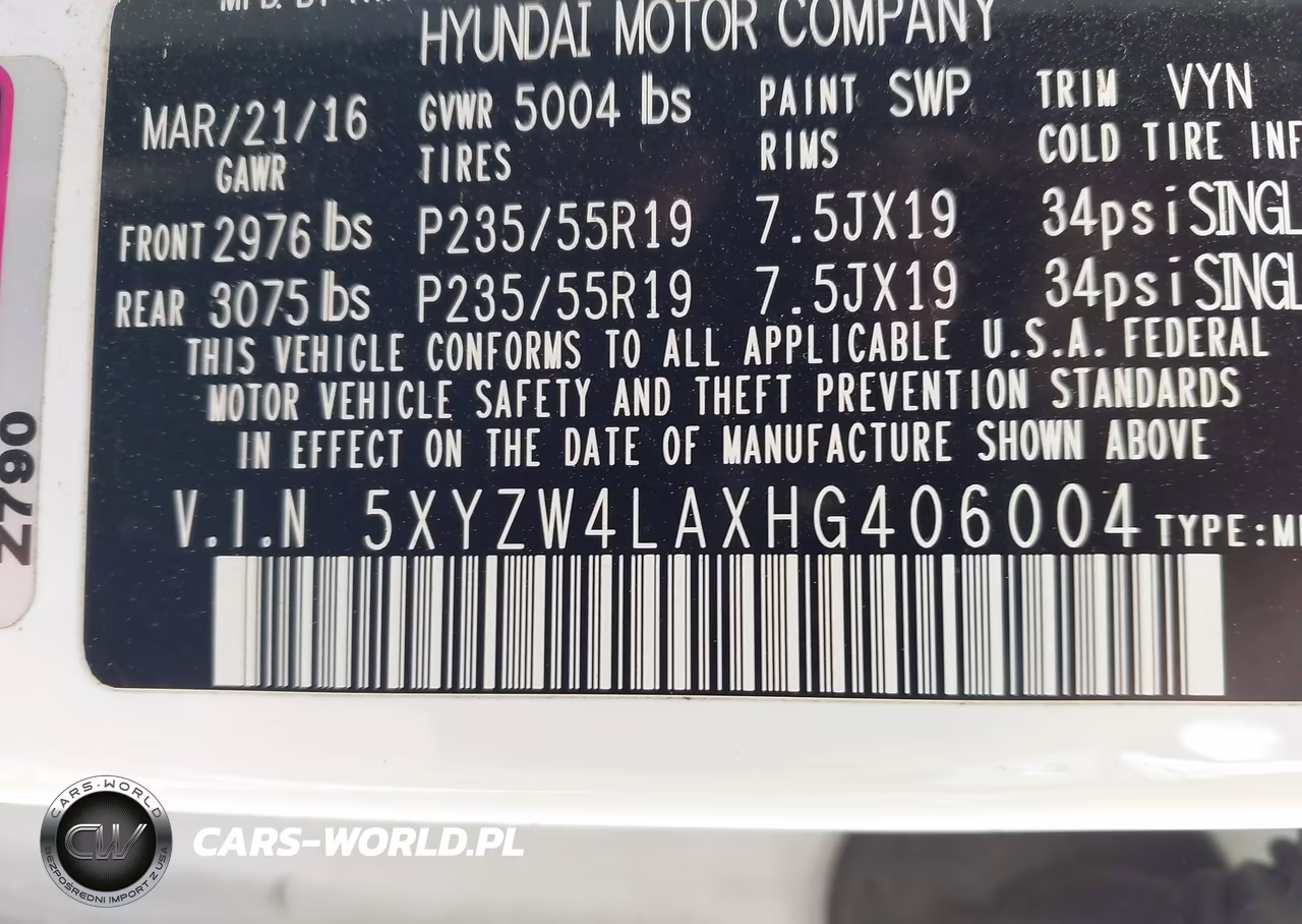 2017 Hyundai Santa Fe Sport 2.0T Ultimate VIN:5XYZW4LAXHG406004 - 9