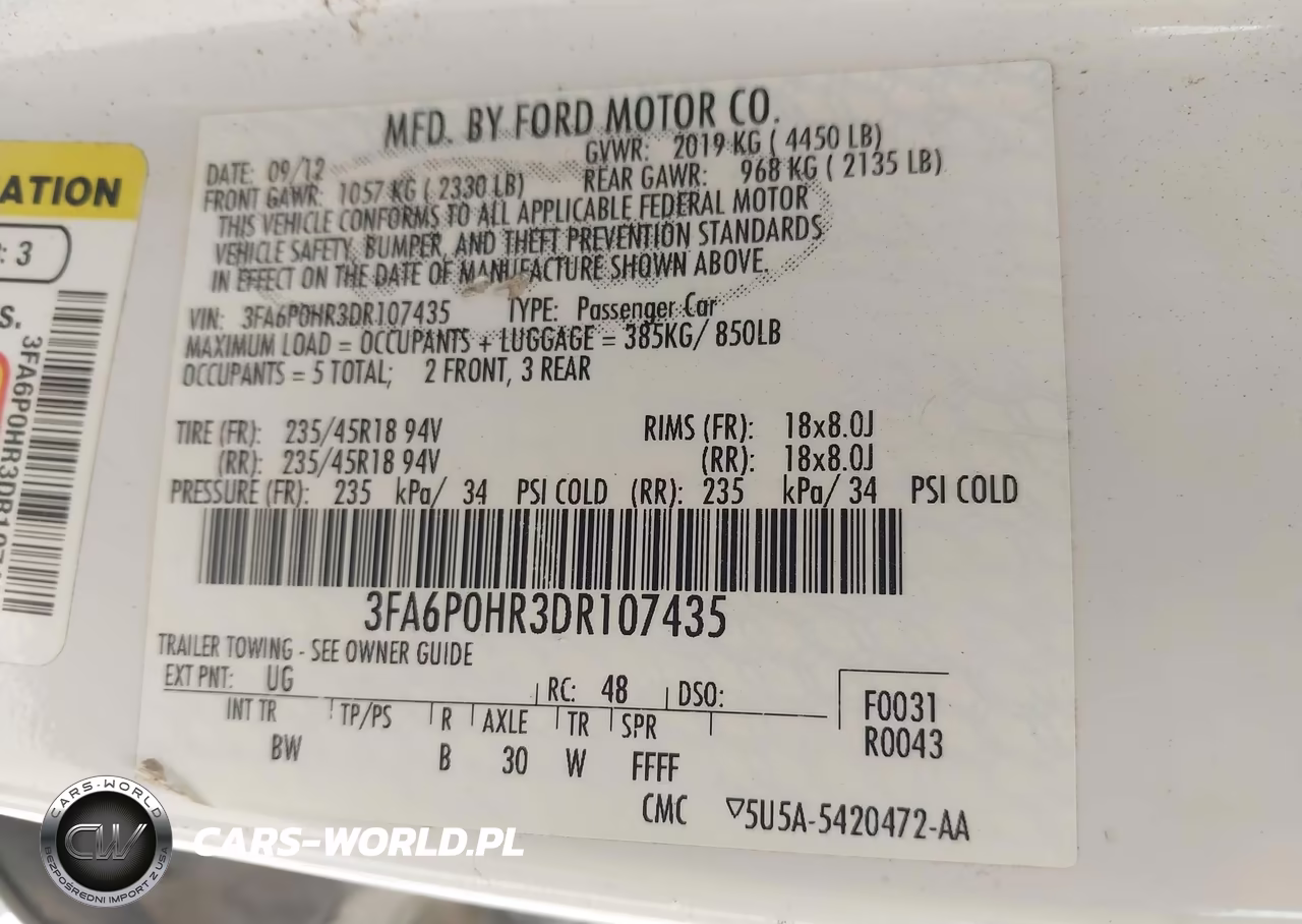 2013 Ford Fusion Se VIN:3FA6P0HR3DR107435 - 9