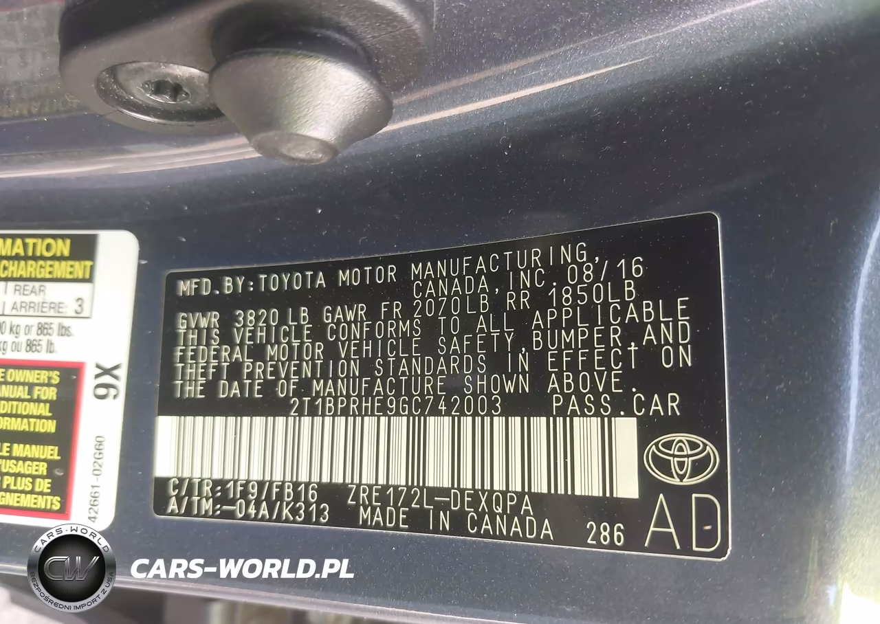 2016 Toyota Corolla Le Eco VIN:2T1BPRHE9GC742003 - 9