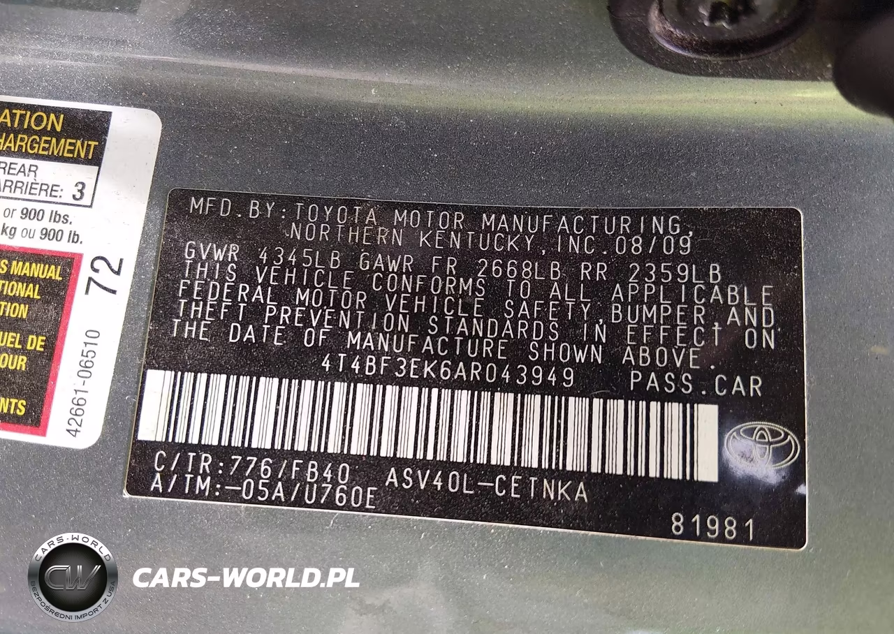 2010 Toyota Camry Le VIN:4T4BF3EK6AR043949 - 9