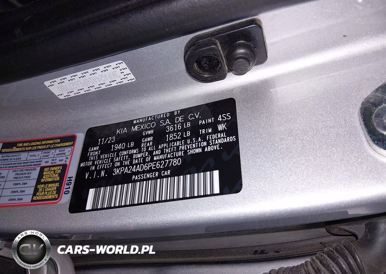 2023 Kia Rio Lx VIN:3KPA24AD6PE627780 - 9