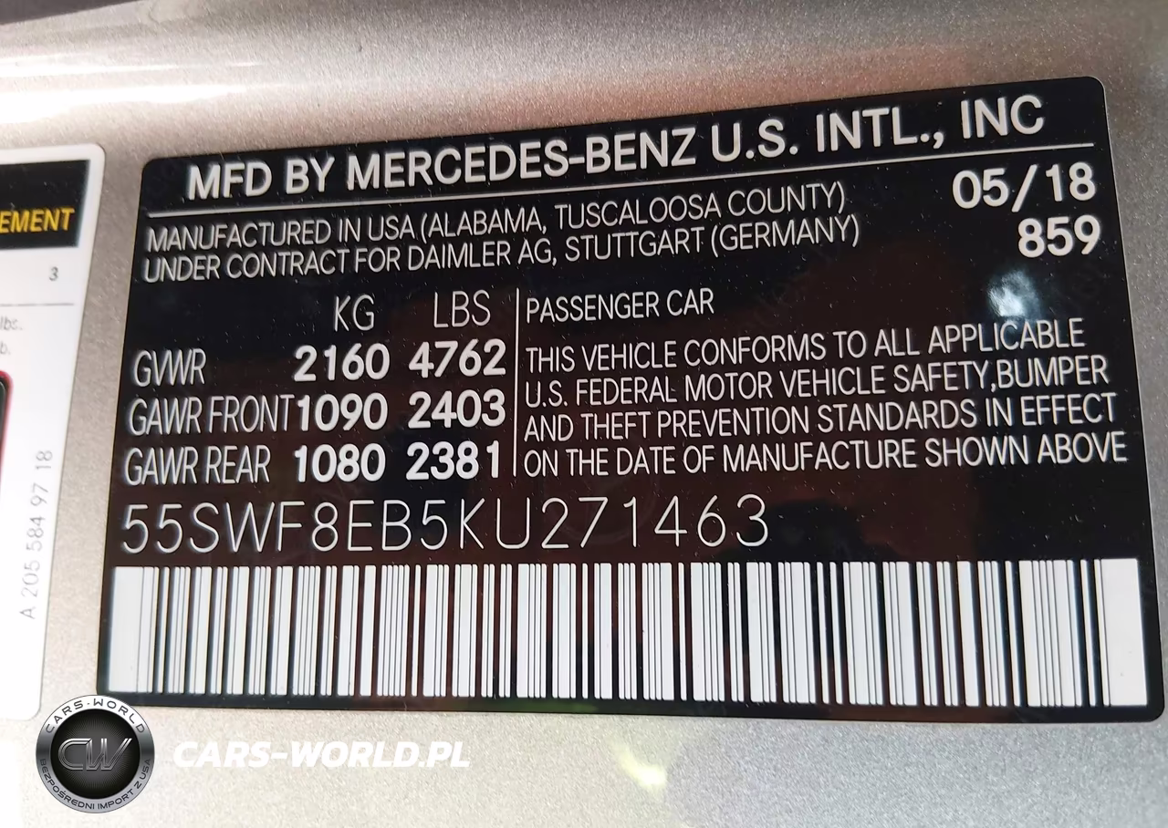 2019 Mercedes-Benz C 300 4Matic VIN:55SWF8EB5KU271463 - 9