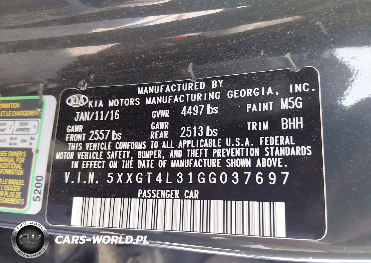 2016 Kia Optima Lx VIN:5XXGT4L31GG037697 - 9