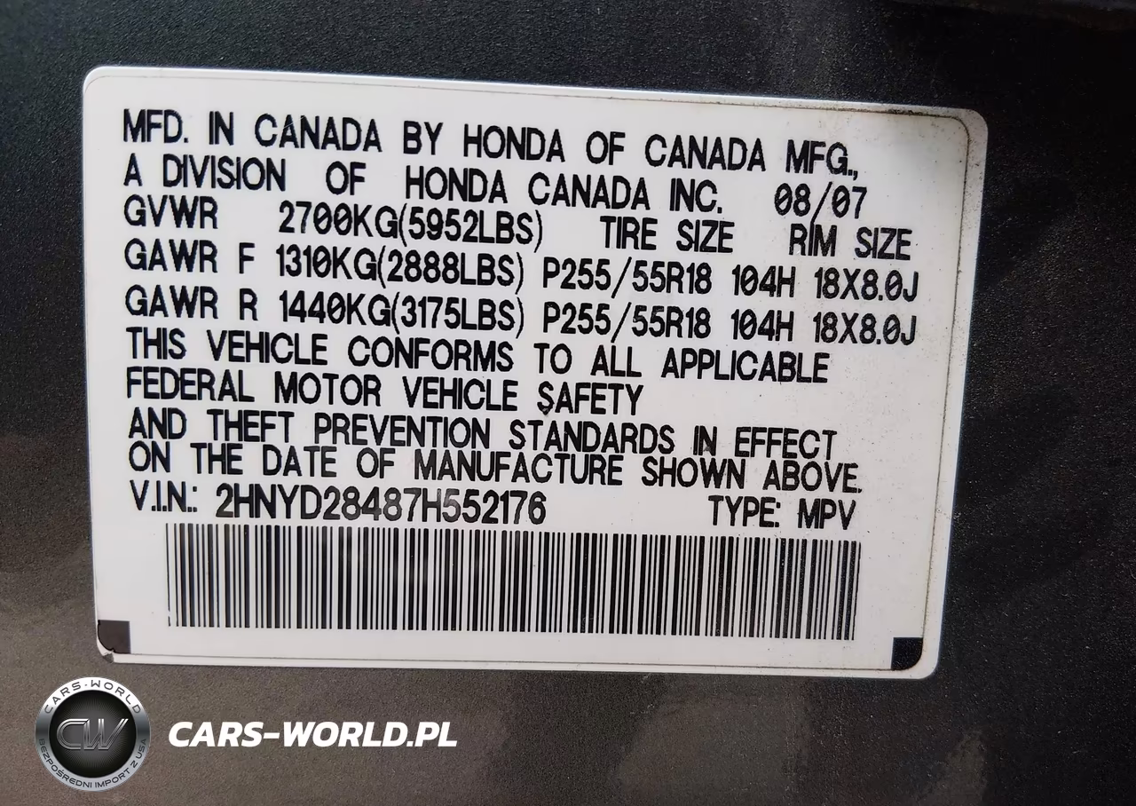 2007 Acura Mdx Technology Package VIN:2HNYD28487H552176 - 9