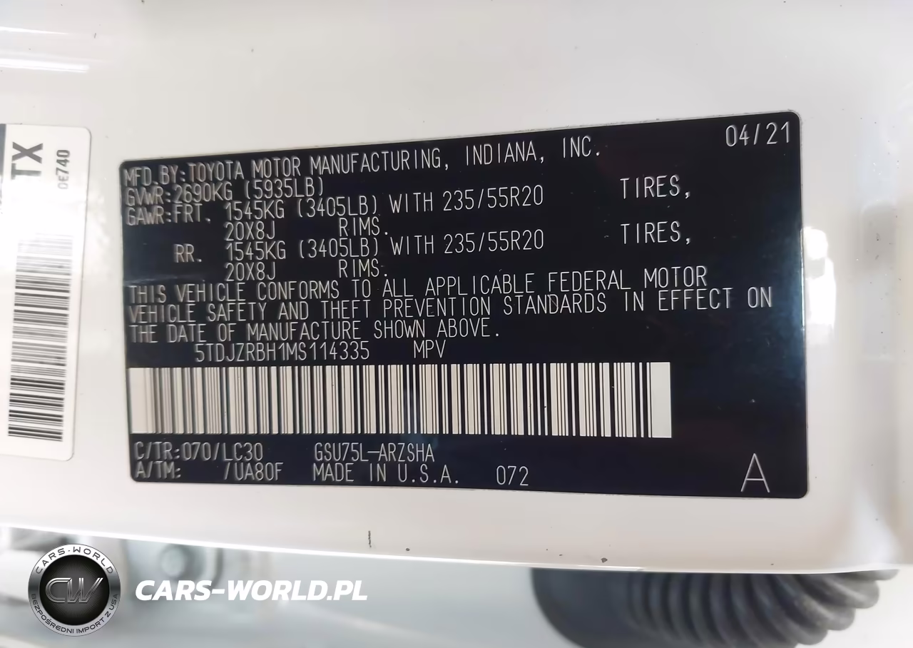 2021 Toyota Highlander Xse VIN:5TDJZRBH1MS114335 - 9