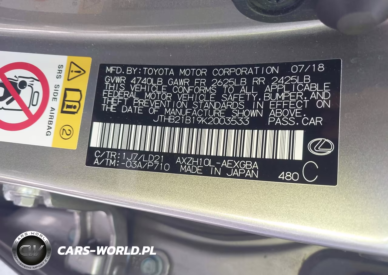 2019 Lexus Es 300H VIN:JTHB21B19K2003533 - 9