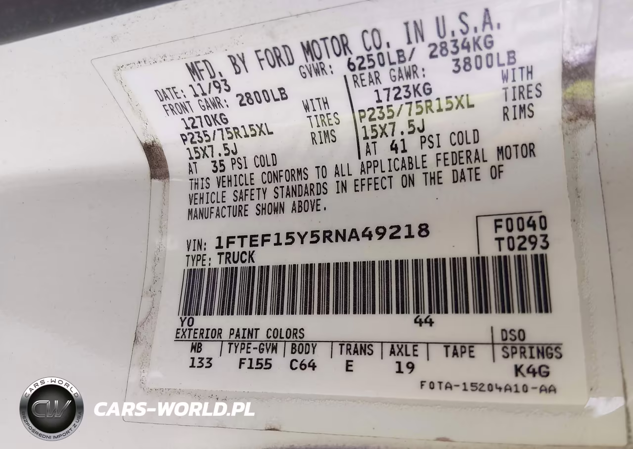 1994 Ford F150 VIN:1FTEF15Y5RNA49218 - 9