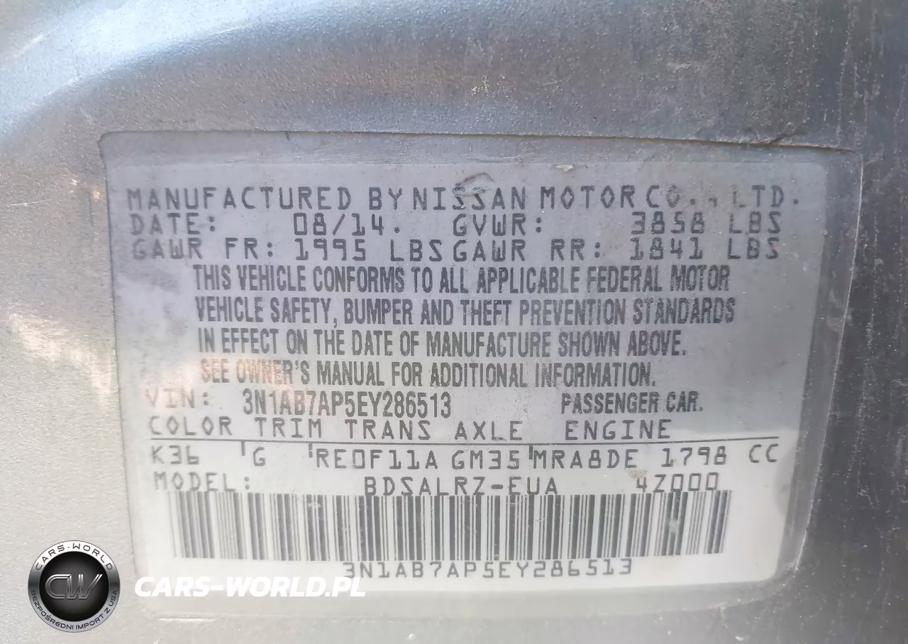 2014 Nissan Sentra Sr VIN:3N1AB7AP5EY286513 - 9