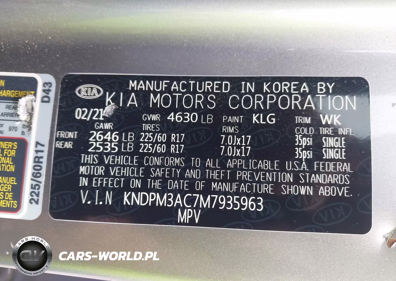 2021 Kia Sportage Lx VIN:KNDPM3AC7M7935963 - 9