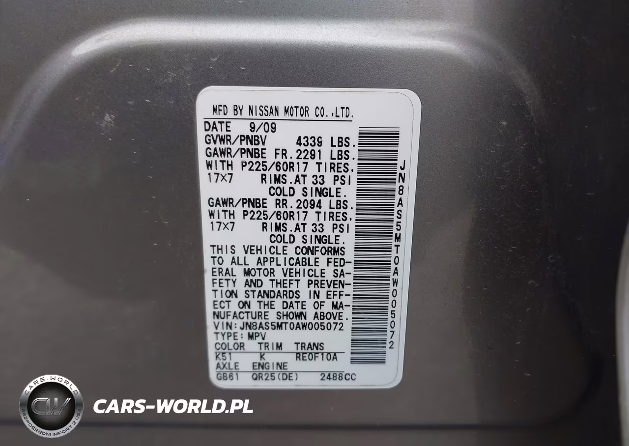 2010 Nissan Rogue Sl VIN:JN8AS5MT0AW005072 - 9