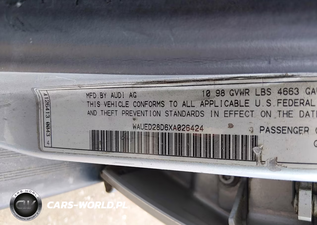 1999 Audi A4 2.8 VIN:WAUED28D6XA026424 - 9