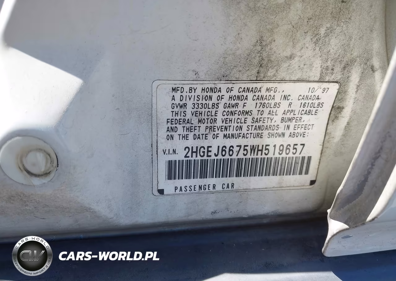 1998 Honda Civic Lx VIN:2HGEJ6675WH519657 - 9