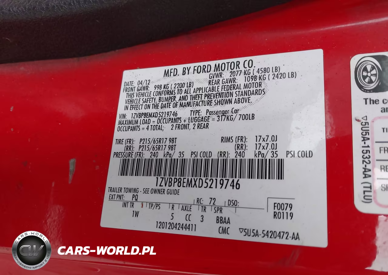 2013 Ford Mustang V6 VIN:1ZVBP8EMXD5219746 - 9