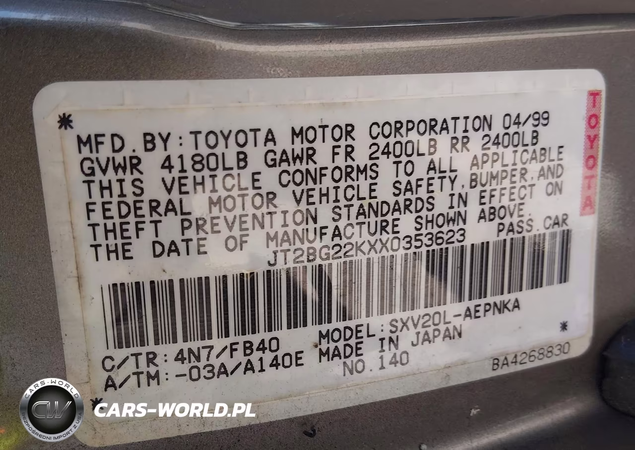1999 Toyota Camry Le VIN:JT2BG22KXX0353623 - 9