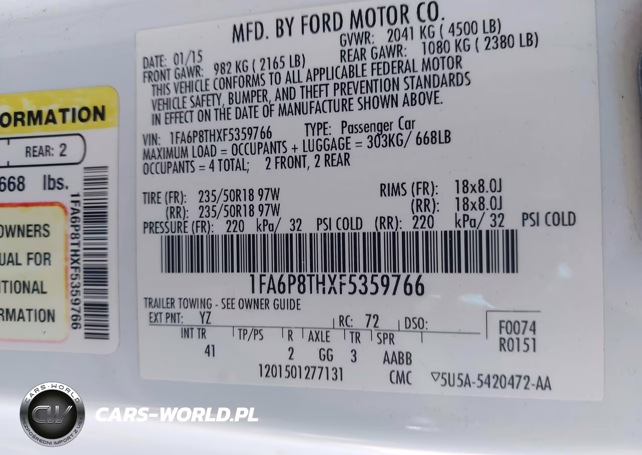 2015 Ford Mustang Ecoboost VIN:1FA6P8THXF5359766 - 9