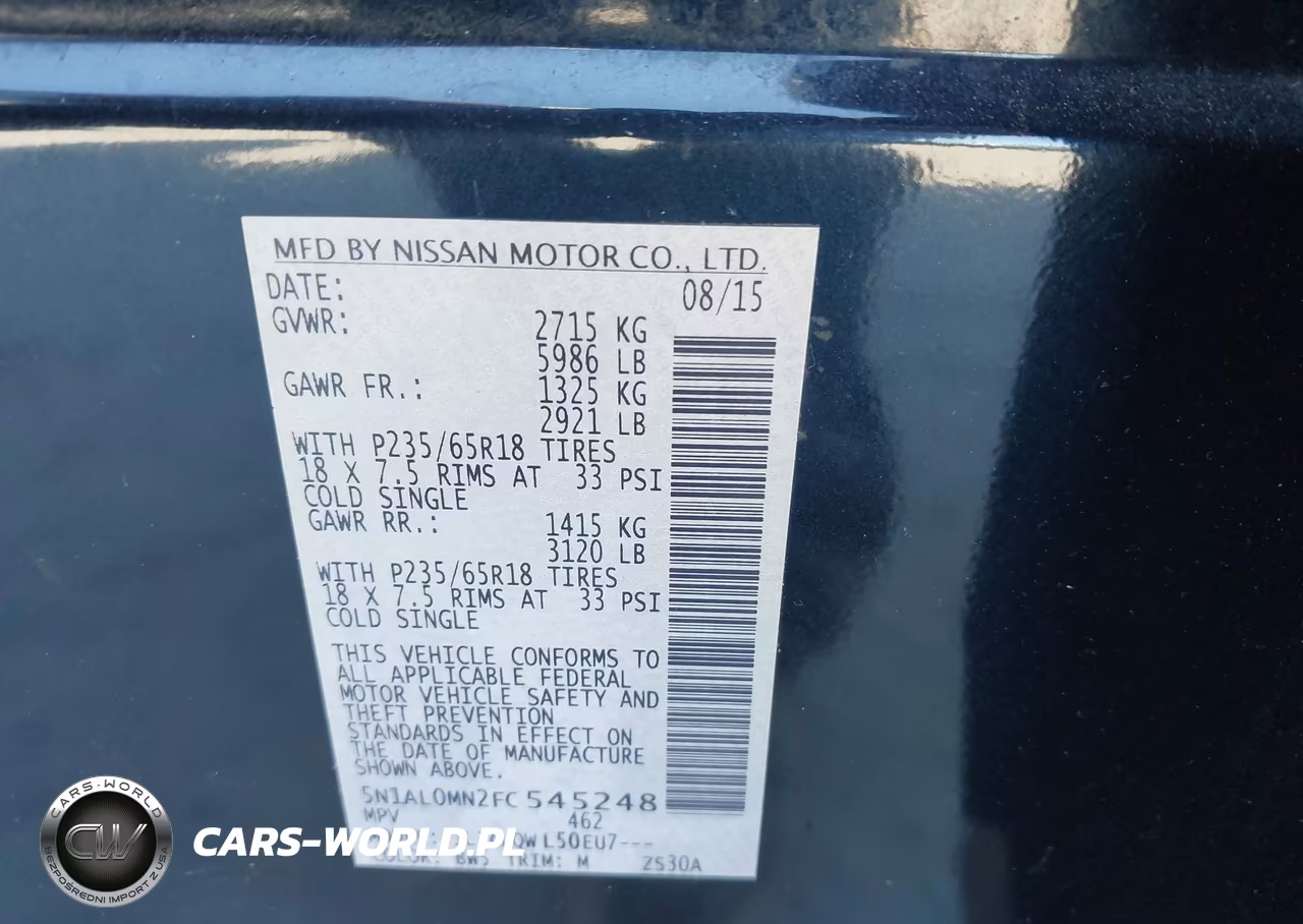 2015 Infiniti Qx60 VIN:5N1AL0MN2FC545248 - 9