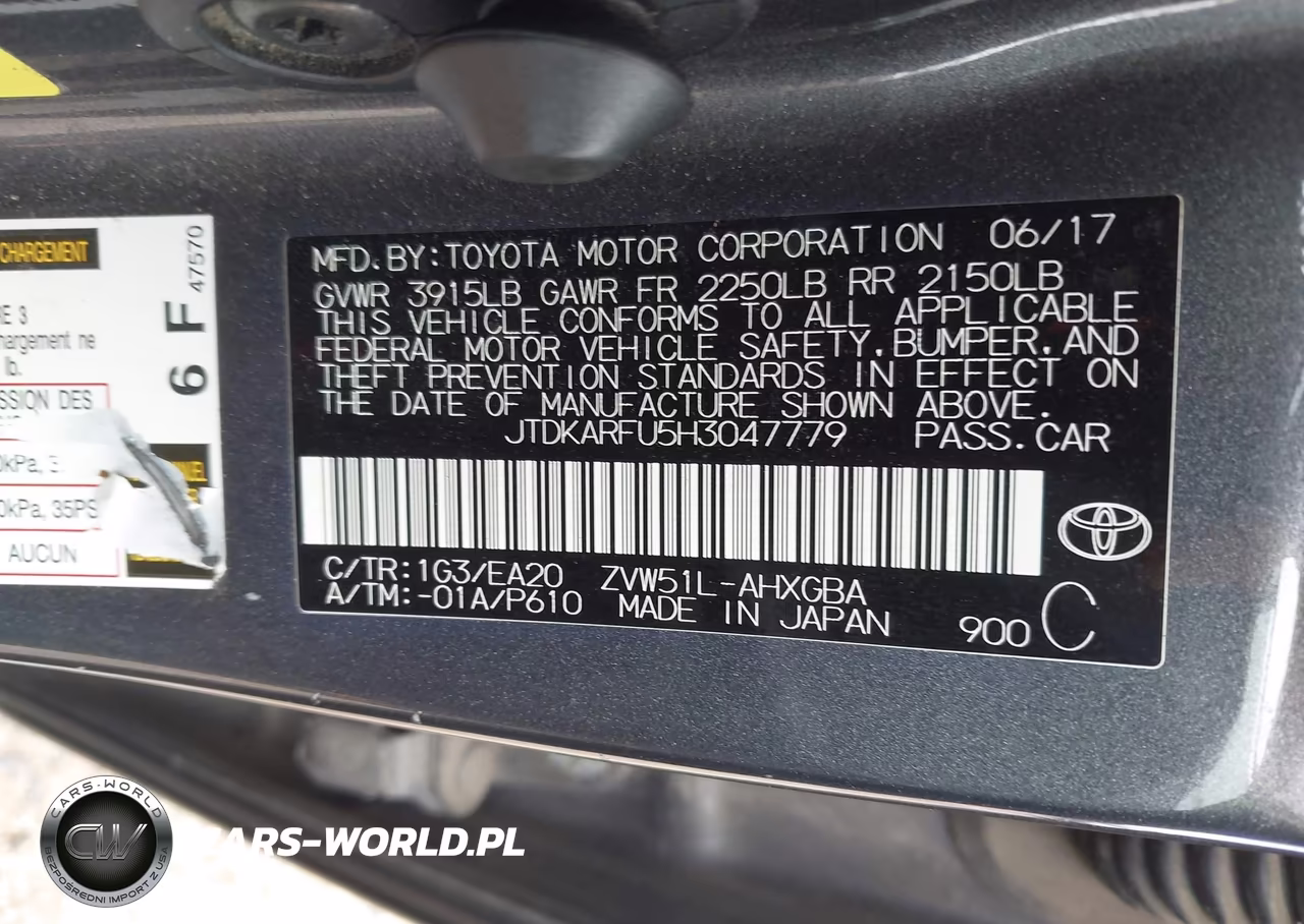 2017 Toyota Prius Four VIN:JTDKARFU5H3047779 - 9