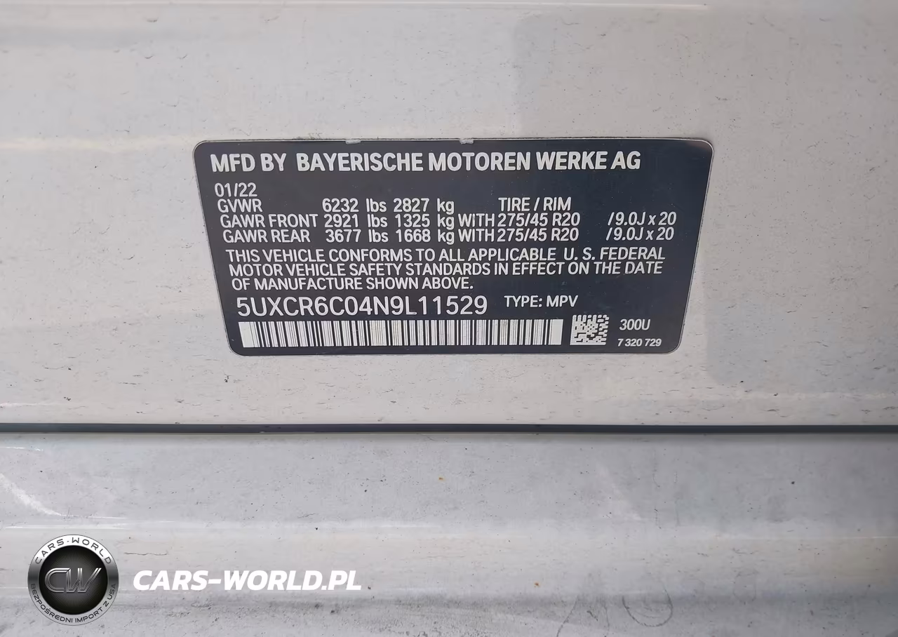 2022 BMW X5 xDrive40I VIN:5UXCR6C04N9L11529 - 9