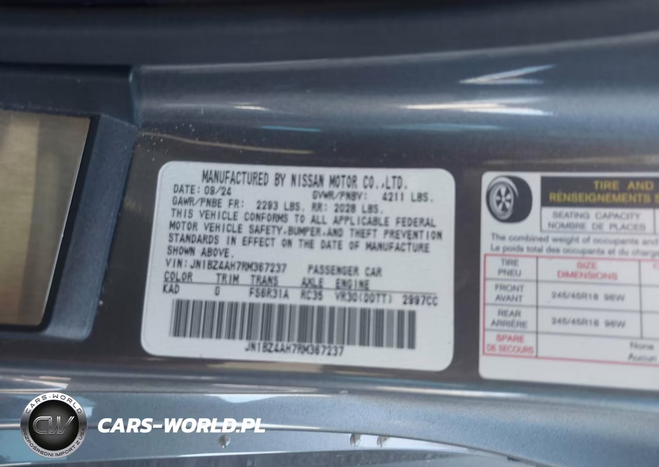 2024 Nissan Z Sport Manual VIN:JN1BZ4AH7RM367237 - 9