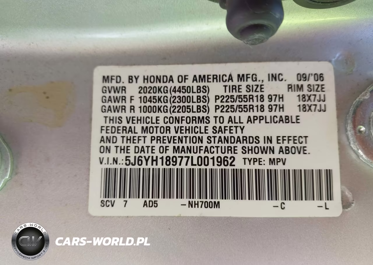 2007 Honda Element Sc VIN:5J6YH18977L001962 - 9
