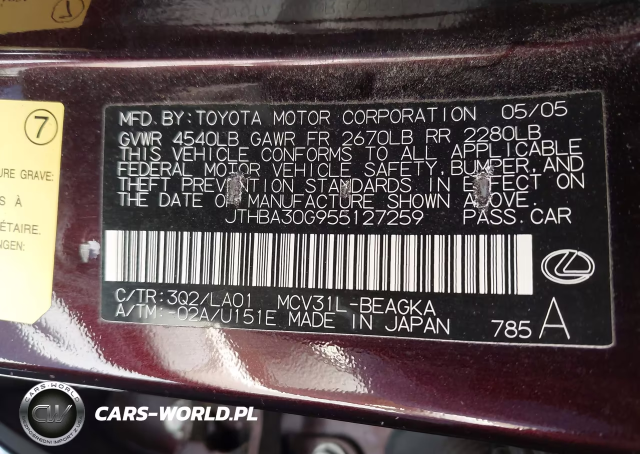 2005 Lexus Es 330 VIN:JTHBA30G955127259 - 9