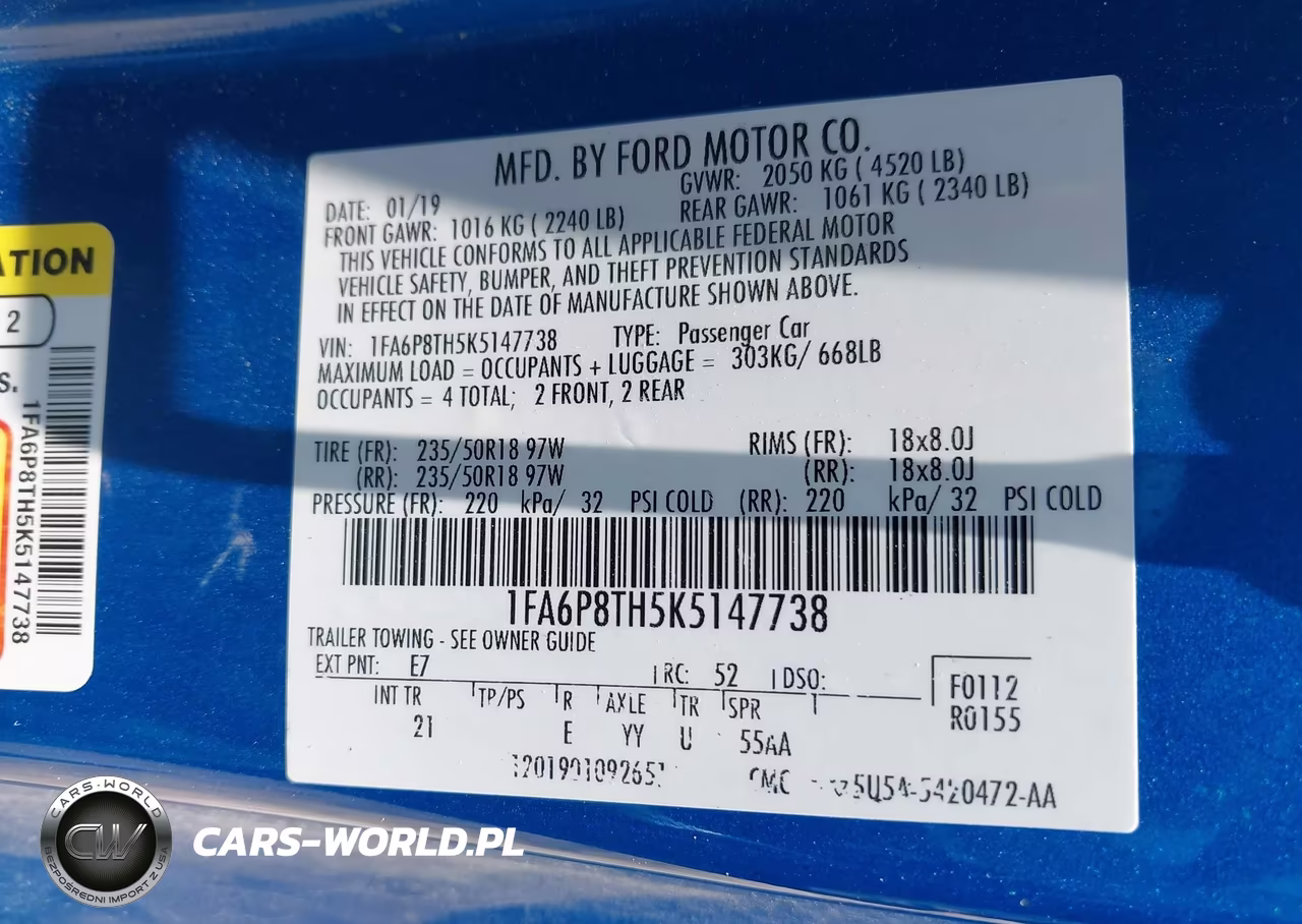 2019 Ford Mustang Ecoboost-Ecoboost Premium VIN:1FA6P8TH5K5147738 - 9
