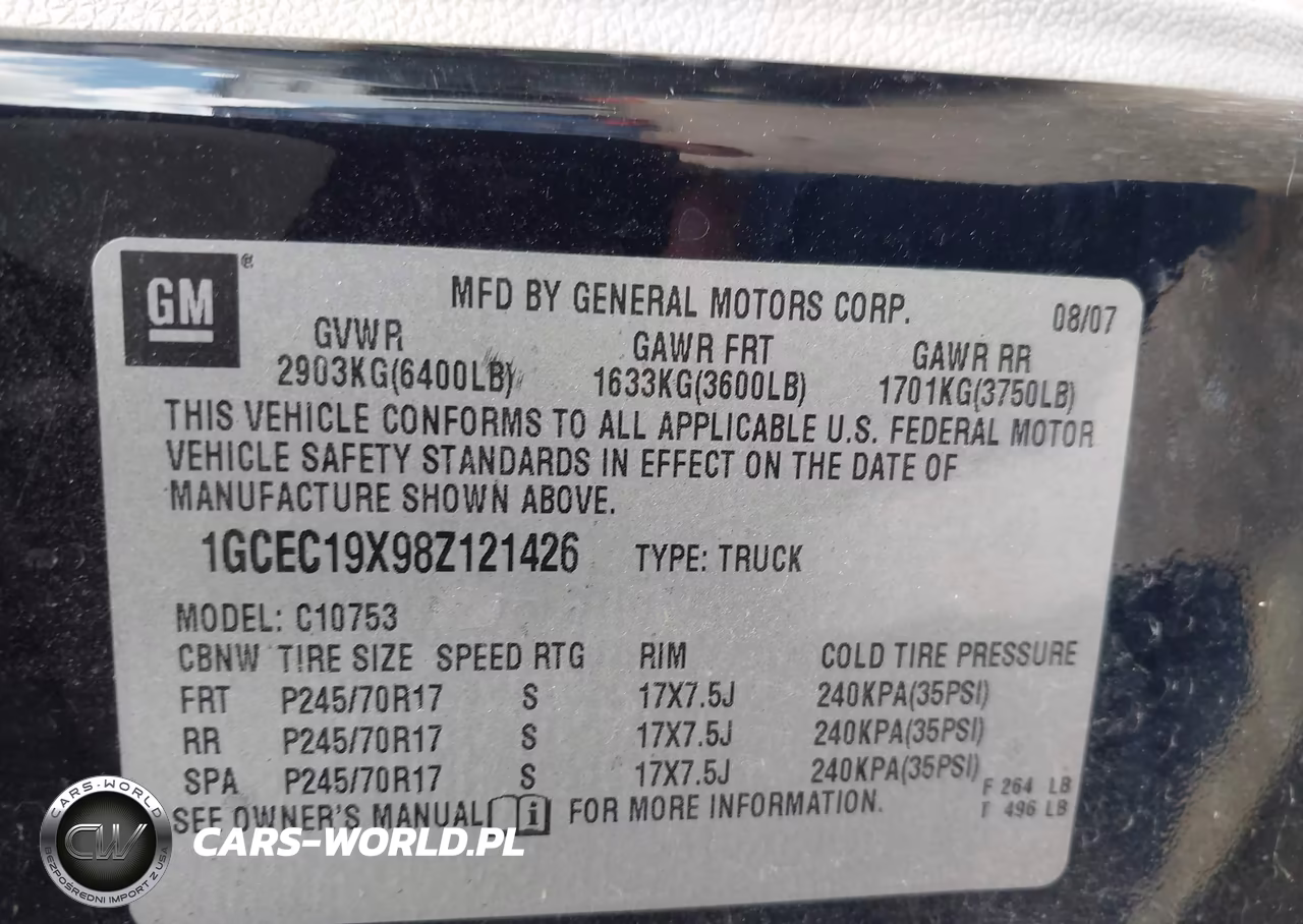 2008 Chevrolet Silverado 1500 Work Truck VIN:1GCEC19X98Z121426 - 9