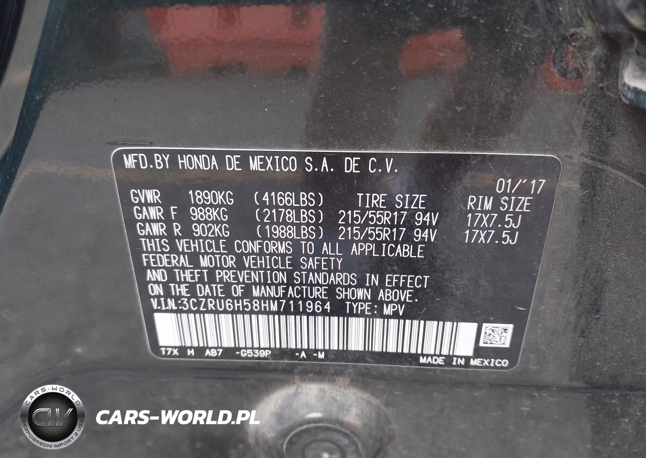 2017 Honda Hr-V Ex VIN:3CZRU6H58HM711964 - 9