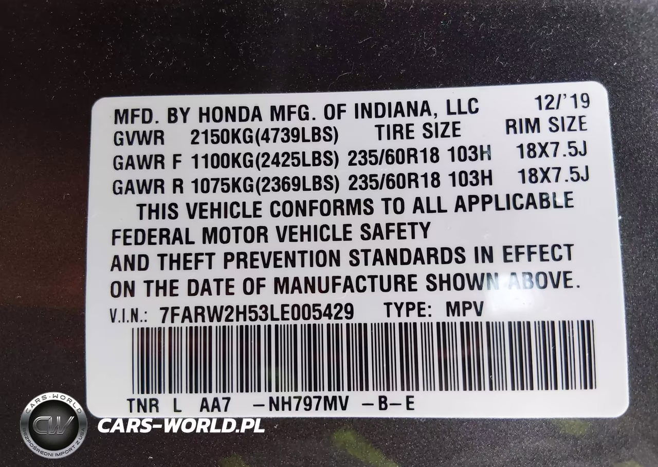 2020 Honda Cr-V Awd Ex VIN:7FARW2H53LE005429 - 9
