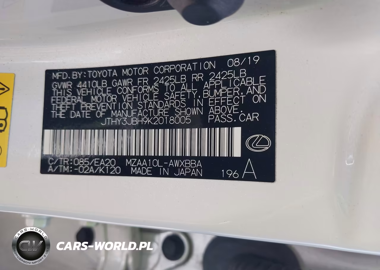 2019 Lexus Ux 200 VIN:JTHY3JBH9K2018005 - 9