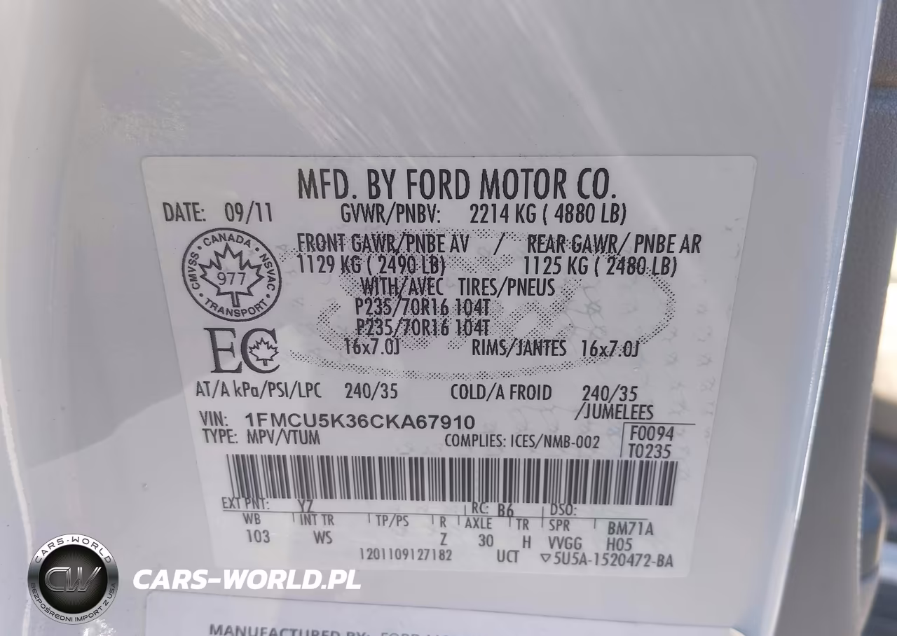 2012 Ford Escape Hybrid VIN:1FMCU5K36CKA67910 - 9