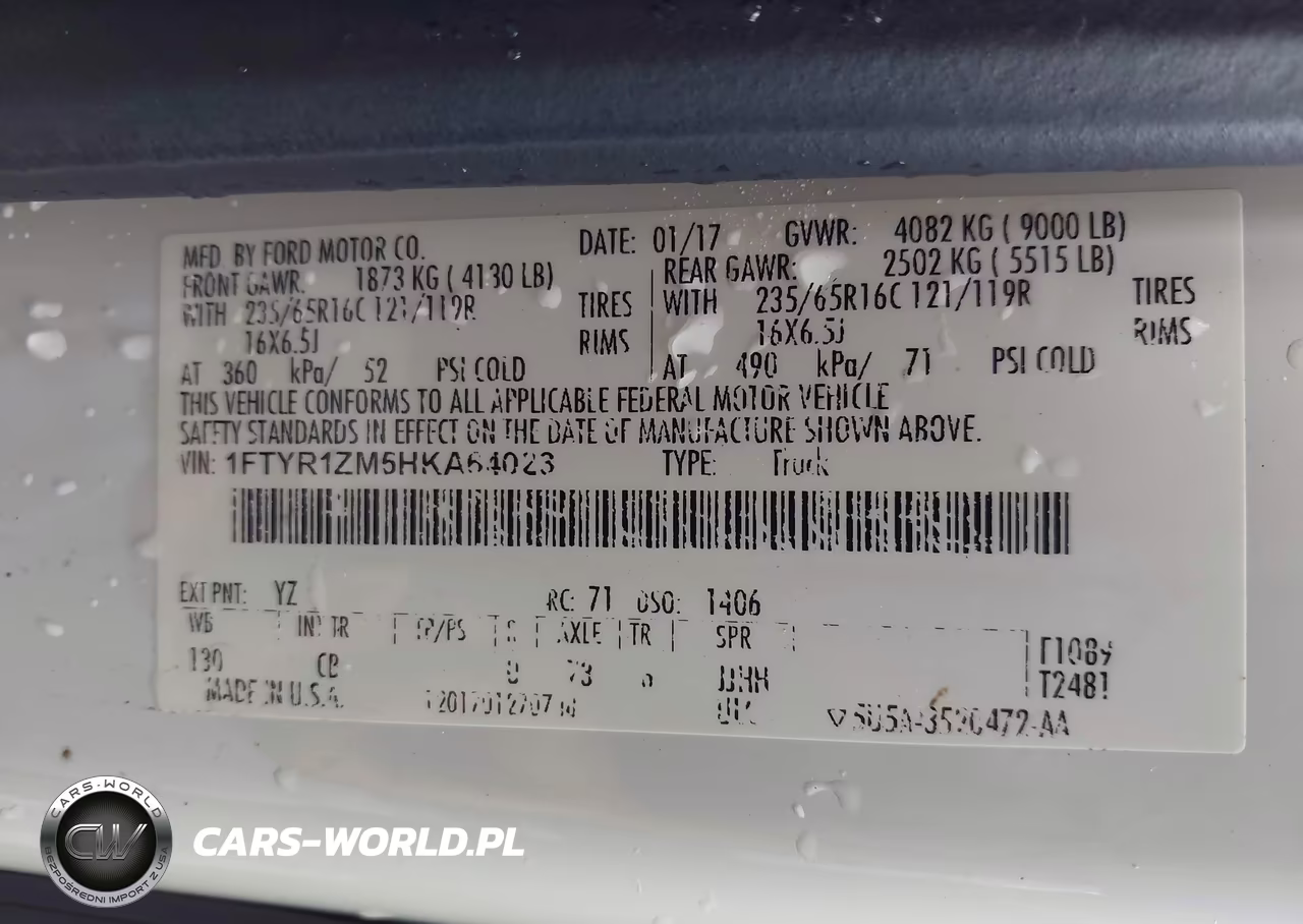 2017 Ford Transit-250 VIN:1FTYR1ZM5HKA64023 - 9