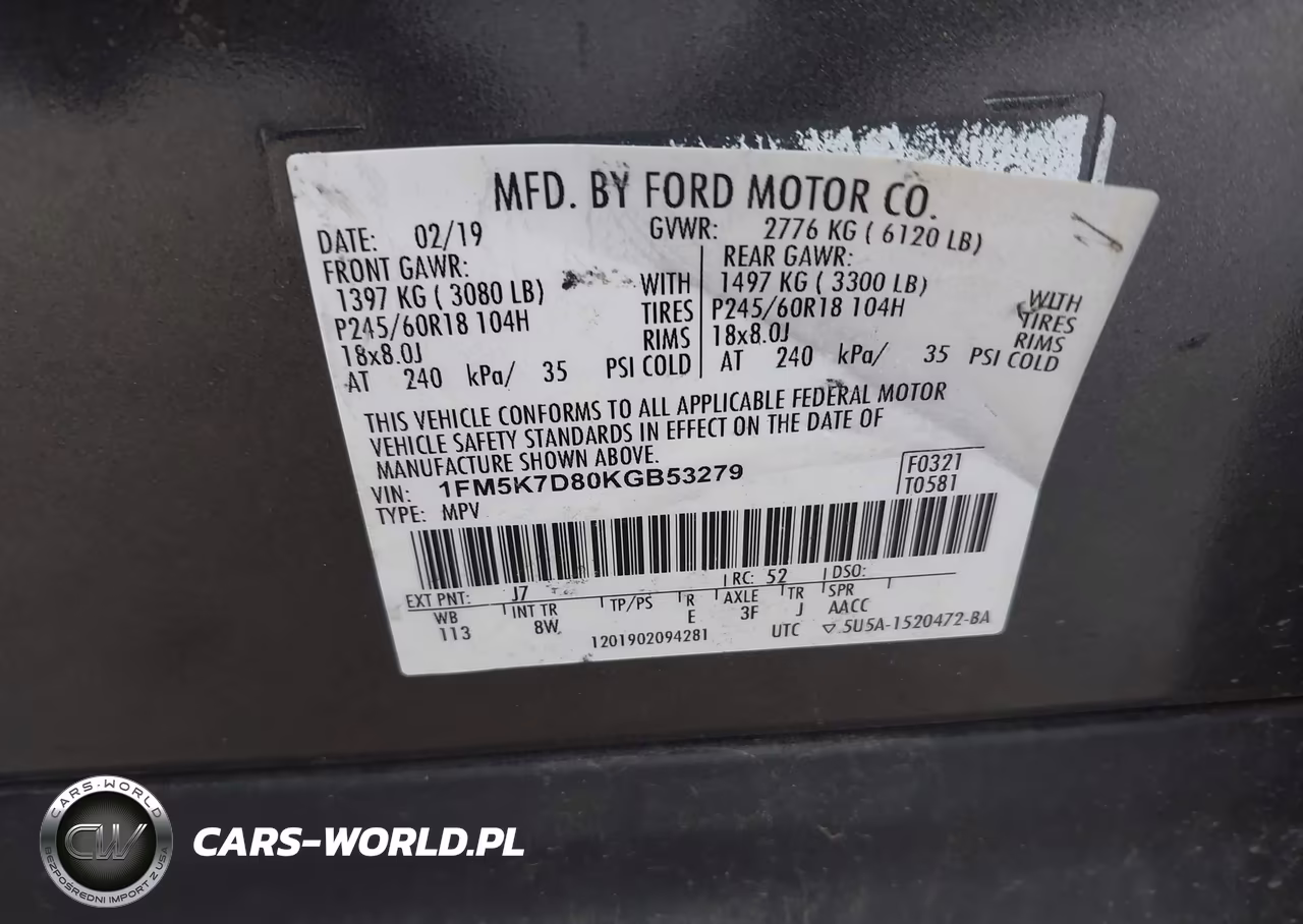 2019 Ford Explorer Xlt VIN:1FM5K7D80KGB53279 - 9