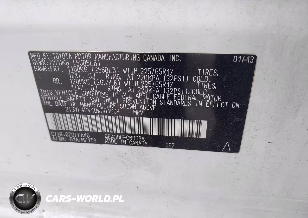 2013 Toyota Rav4 Ev VIN:2T3YL4DV1DW001604 - 9