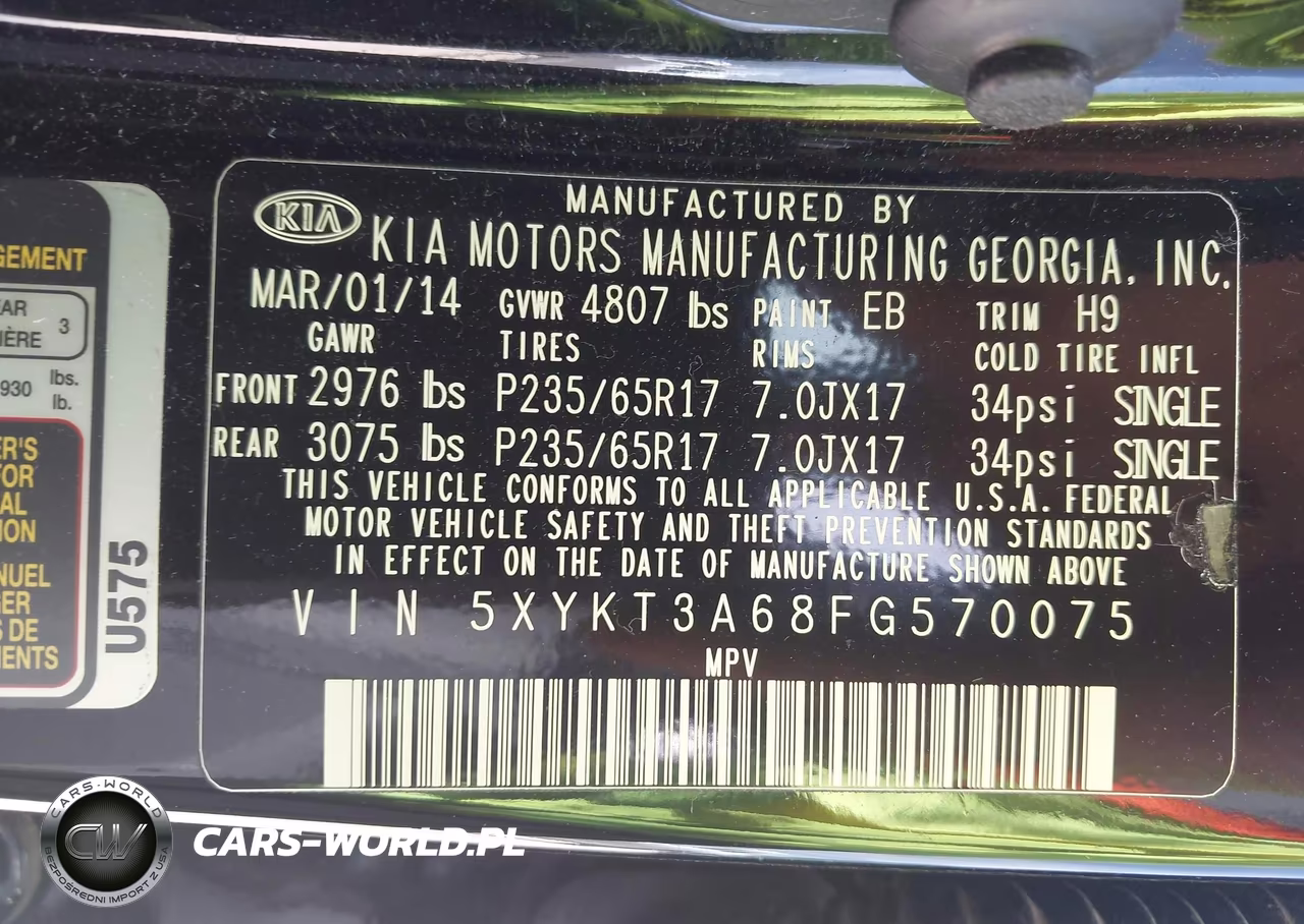 2015 Kia Sorento Lx VIN:5XYKT3A68FG570075 - 9