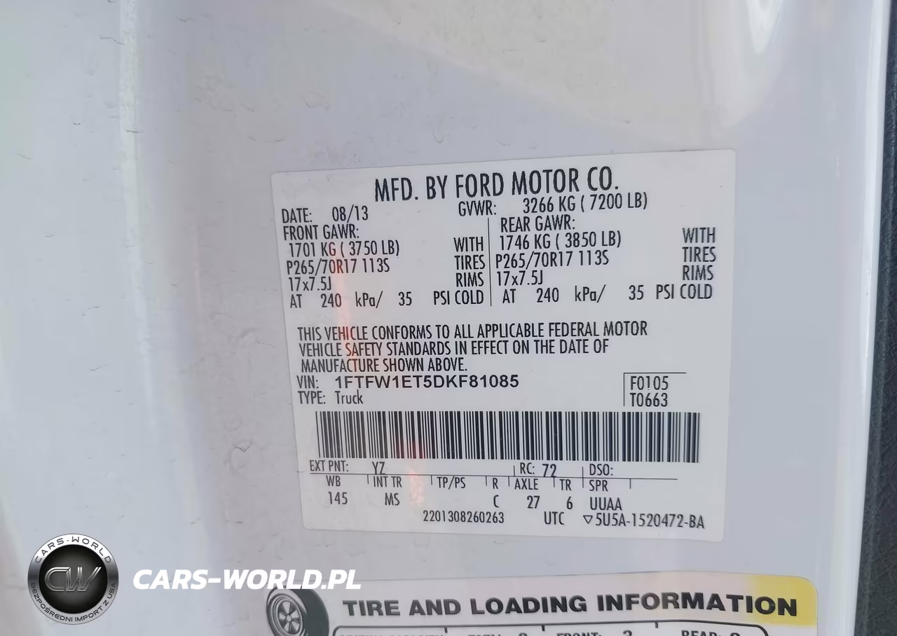 2013 Ford F-150 Xlt VIN:1FTFW1ET5DKF81085 - 9