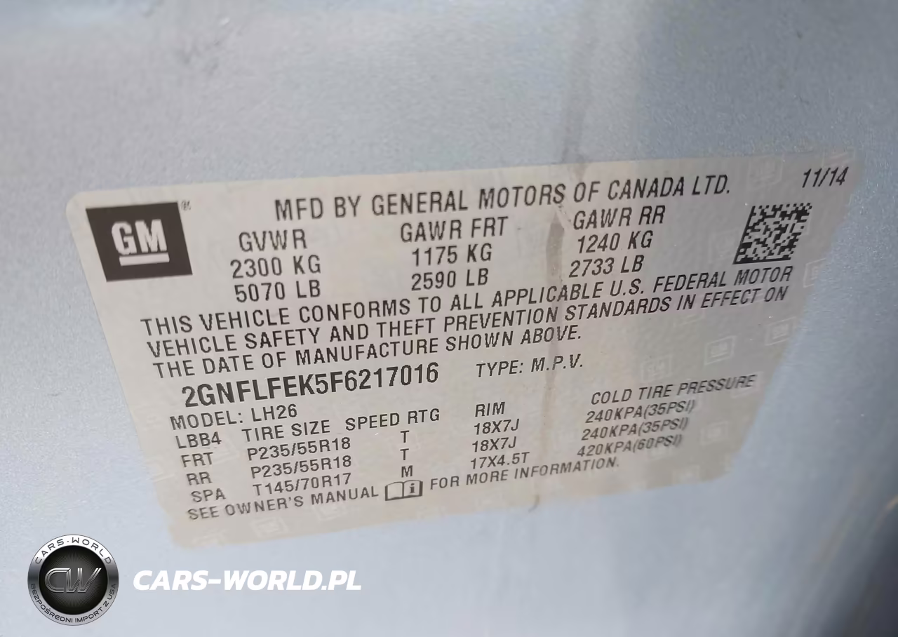 2015 Chevrolet Equinox 1Lt VIN:2GNFLFEK5F6217016 - 9
