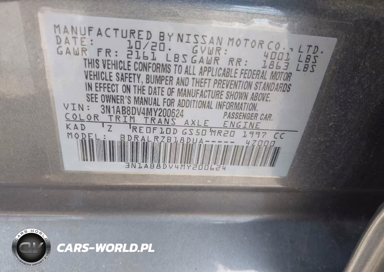 2021 Nissan Sentra Sr Xtronic Cvt VIN:3N1AB8DV4MY200624 - 9