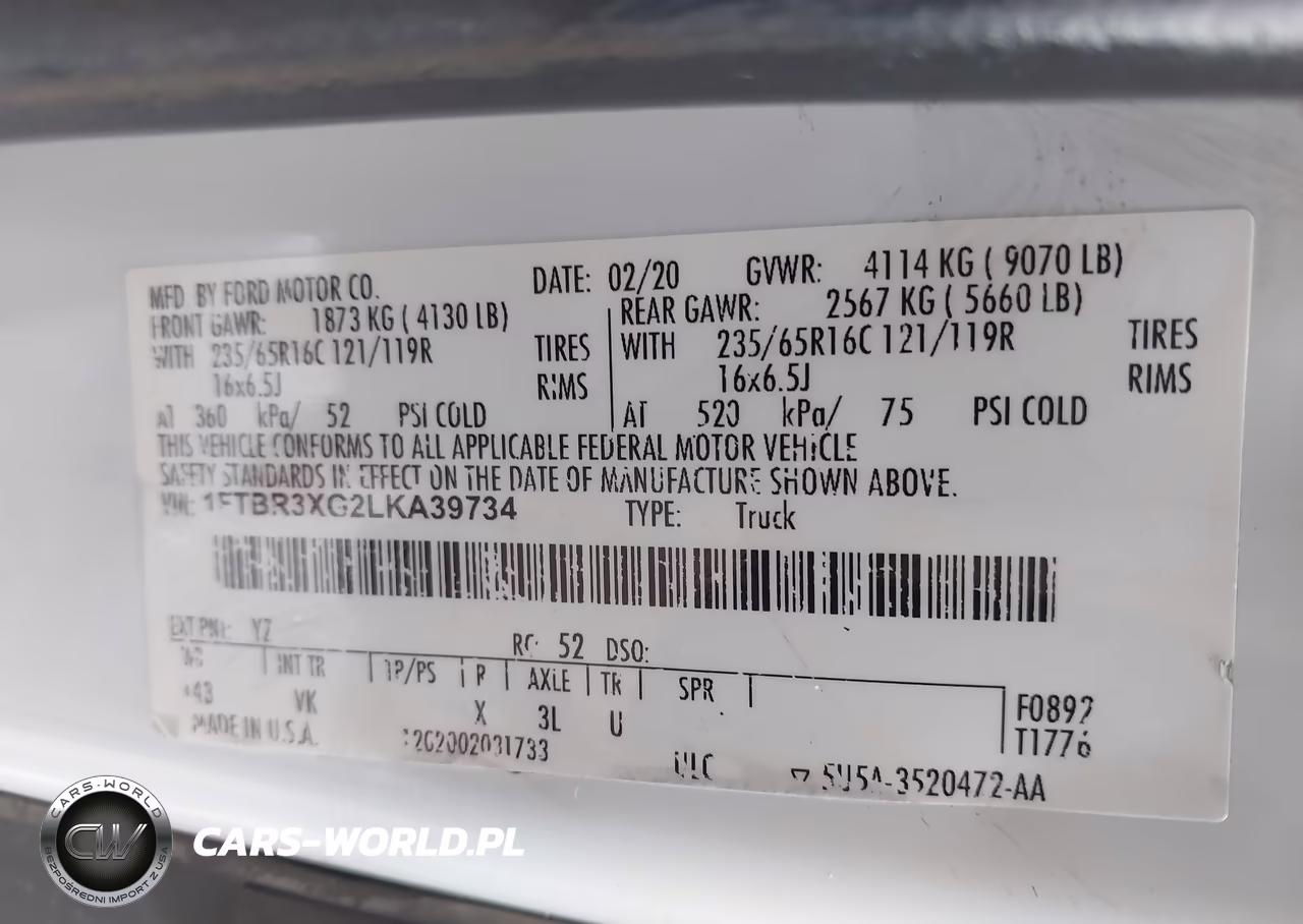 2020 Ford Transit-250 Cargo Van VIN:1FTBR3XG2LKA39734 - 9