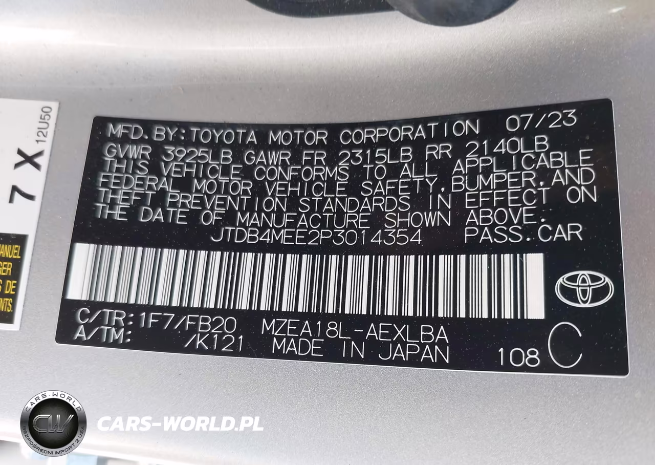 2023 Toyota Corolla Le VIN:JTDB4MEE2P3014354 - 9