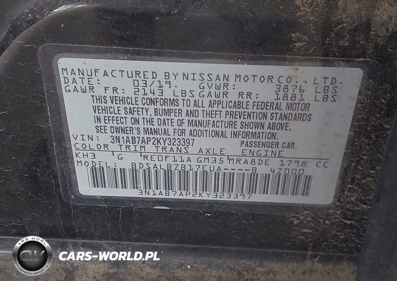 2019 Nissan Sentra S VIN:3N1AB7AP2KY323397 - 9