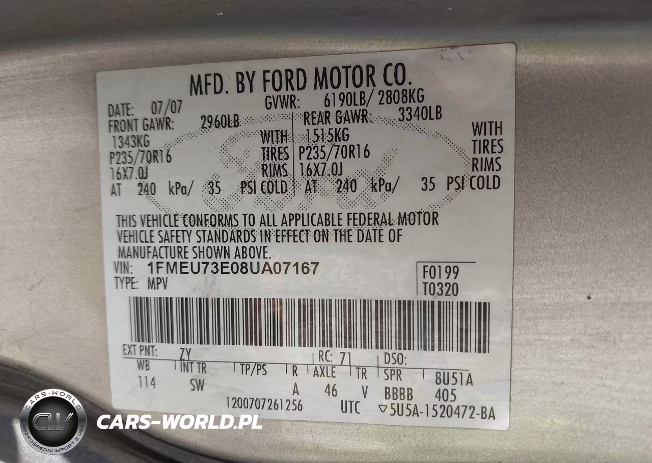 2008 Ford Explorer Xlt VIN:1FMEU73E08UA07167 - 9