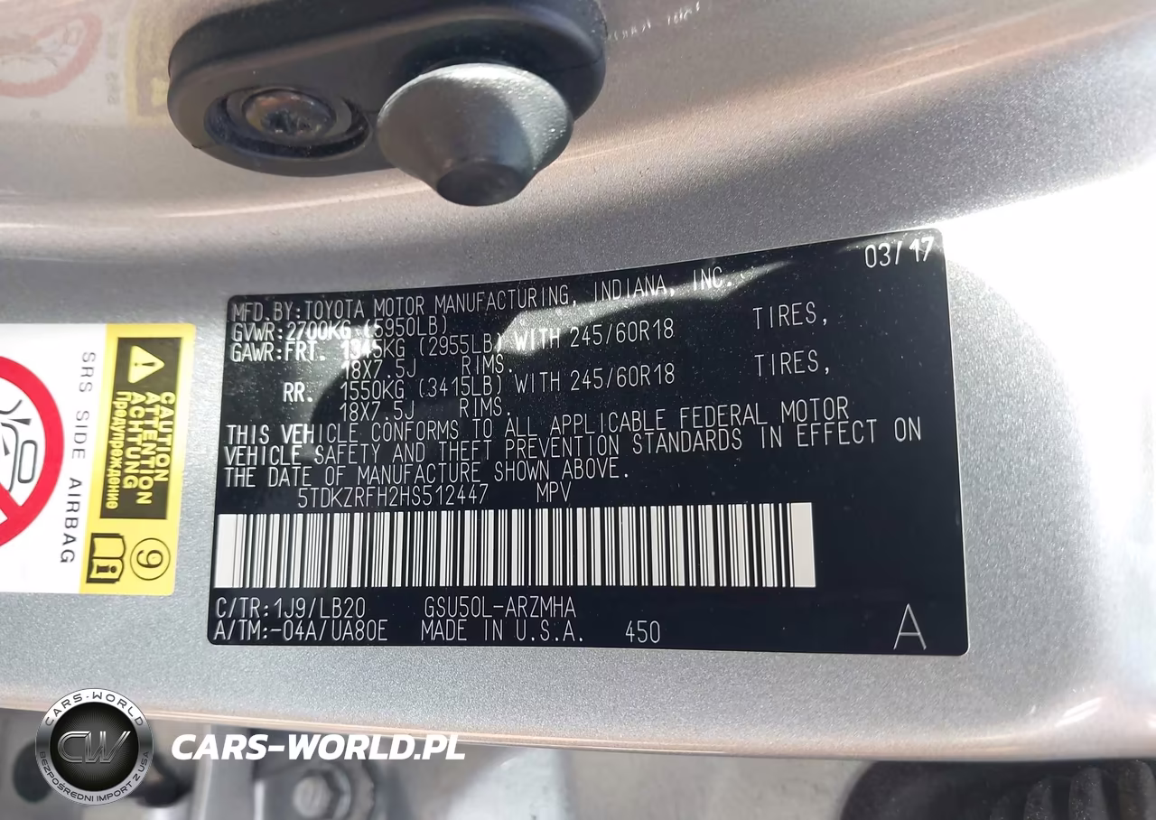 2017 Toyota Highlander Xle VIN:5TDKZRFH2HS512447 - 9