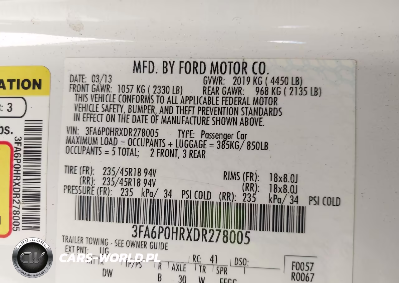 2013 Ford Fusion Se VIN:3FA6P0HRXDR278005 - 9