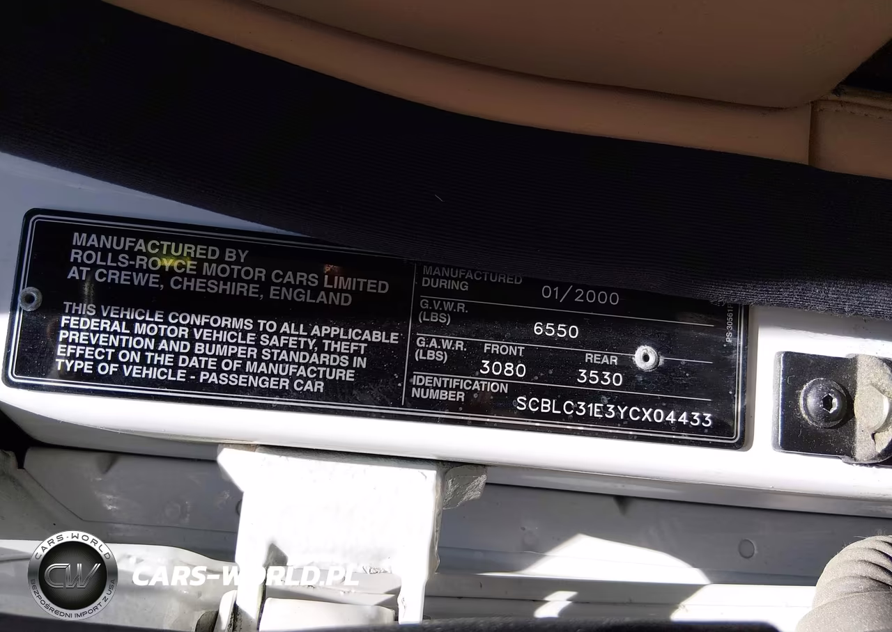 2000 Bentley Arnage VIN:SCBLC31E3YCX04433 - 9
