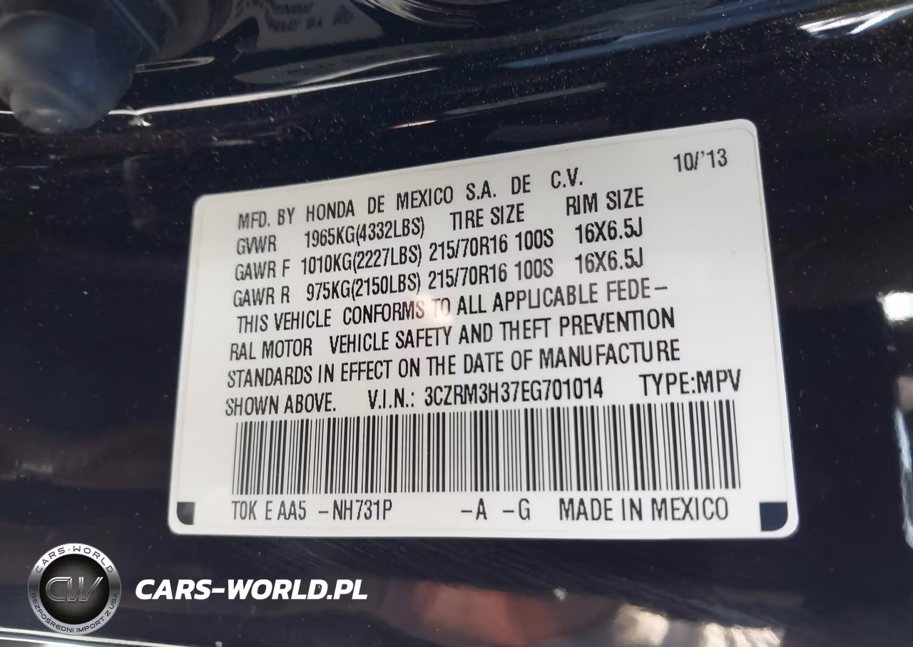 2014 Honda Cr-V Lx VIN:3CZRM3H37EG701014 - 9