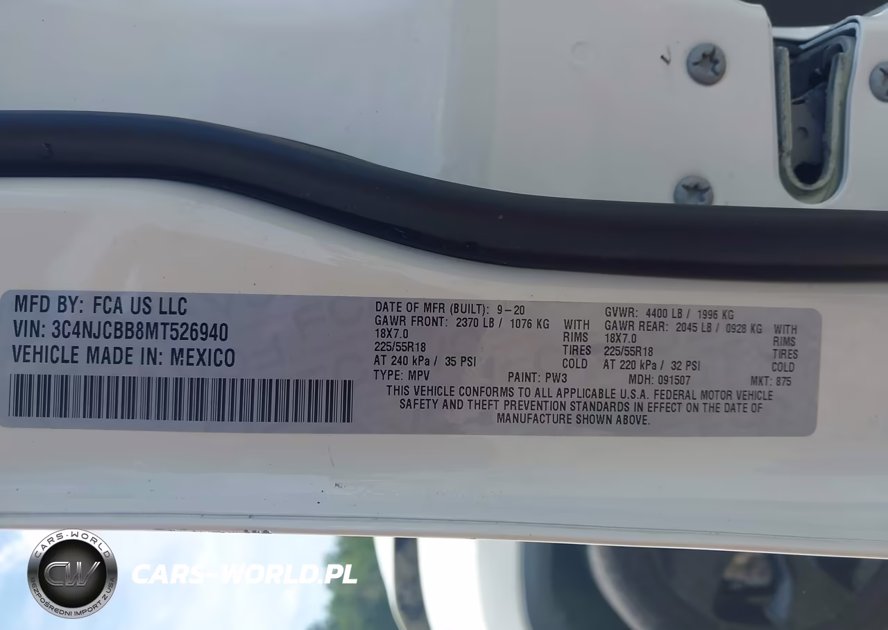 2021 Jeep Compass Altitude Fwd VIN:3C4NJCBB8MT526940 - 9