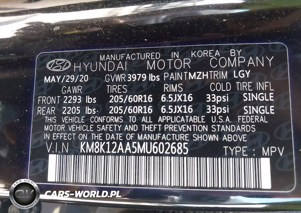 2021 Hyundai Kona Se VIN:KM8K12AA5MU602685 - 9