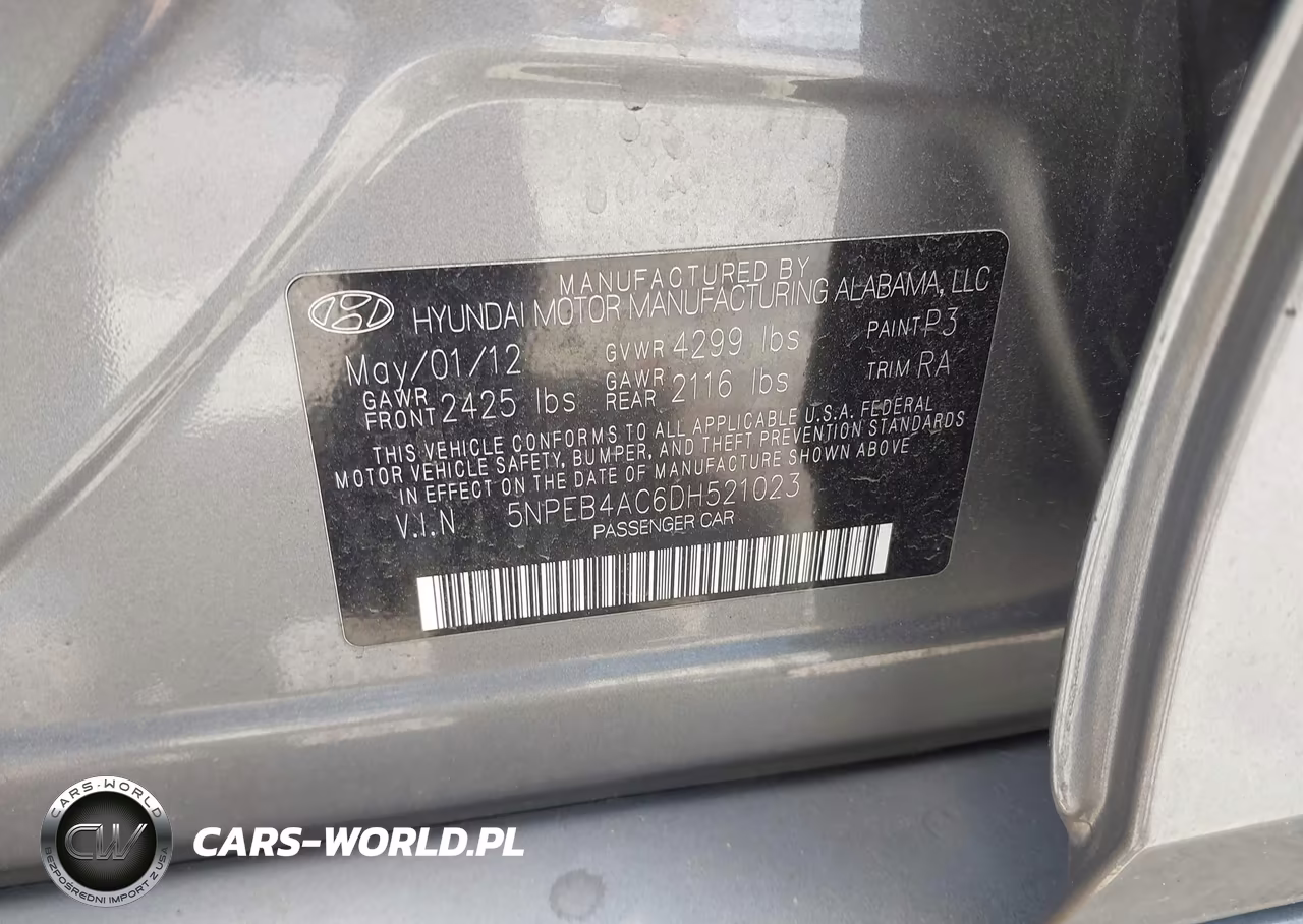 2013 Hyundai Sonata Gls VIN:5NPEB4AC6DH521023 - 9