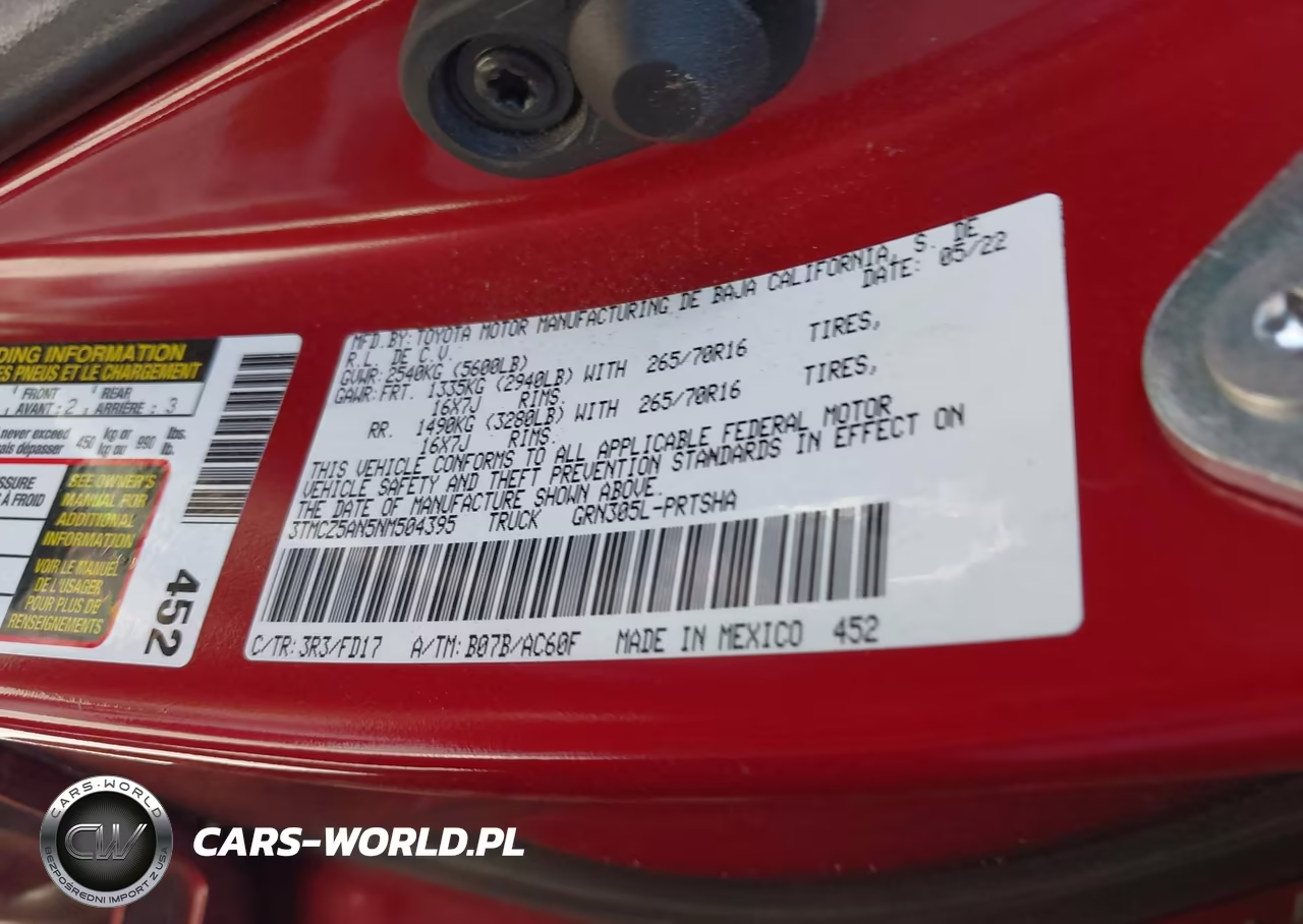 2022 Toyota Tacoma Trd Off Road VIN:3TMCZ5AN5NM504395 - 9
